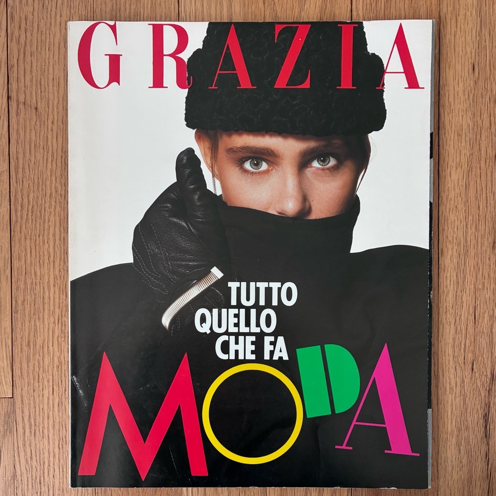 Vintage Grazia Moda Magazine, October 1986, Italian Language Magazine